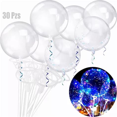 20 Globos Bobo Globos Burbuja Transparente Con 10 Soporte Meses Sin