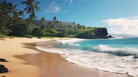 Premium AI Image | hawaii beaches with sand and white waves