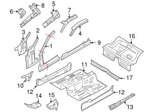 2006 2014 Ford Mustang Upper Pillar Reinforced 5R3Z 5802509 AA OEM