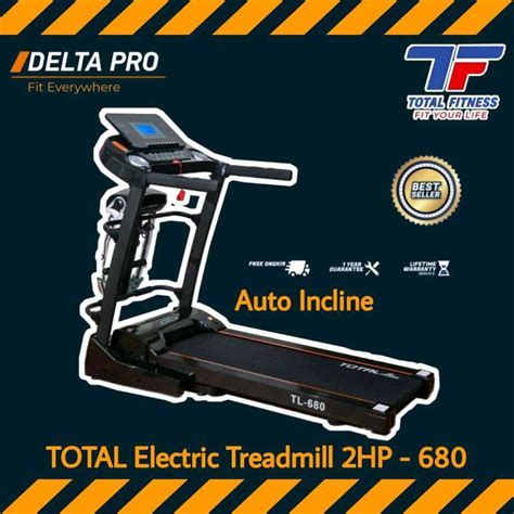 Jual Treadmill Elektrik TOTAL FITNESS TL 680 2HP Auto Incline