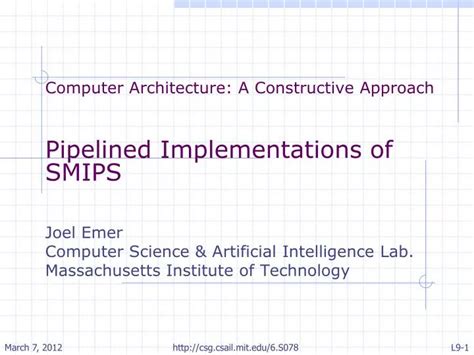 Ppt Computer Architecture A Constructive Approach Pipelined