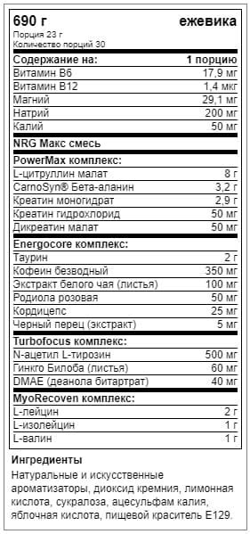 NRG MAX от Maxler : отзывы, состав и как принимать предтреник
