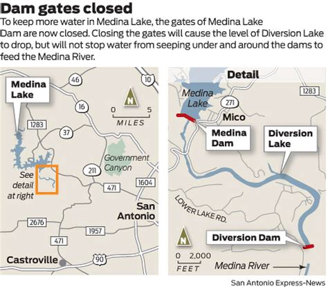 Medina Lake dam gates shut in effort to keep some water