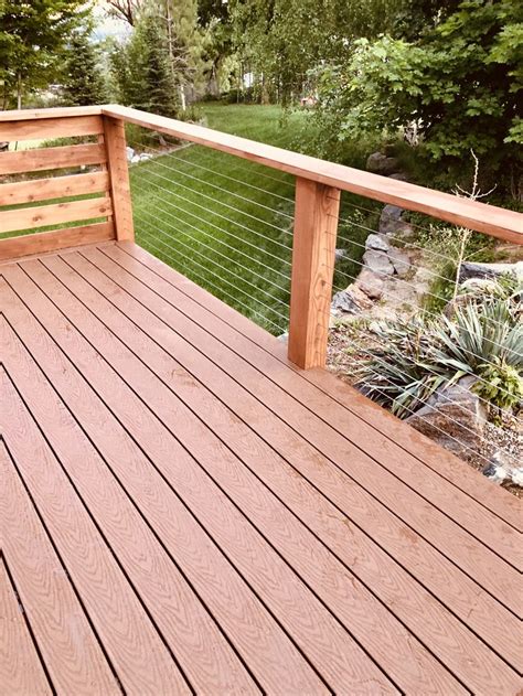 Custom Cedar Deck With Cable Rail System