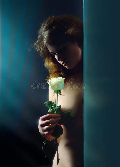 Beauty With Rose Stock Image Image Of Sensual Nude