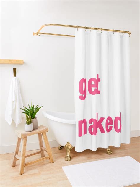 Get Naked Hot Pink Shower Curtain For Sale By Synthesizer Redbubble