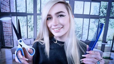 Asmr Relaxing Realistic Hair Cut 💇🏼‍♀️ Soft Spoken Whispering Personal Attention 😴💖 Youtube