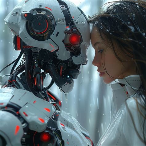 gentle touch  human  android premium ai generated image