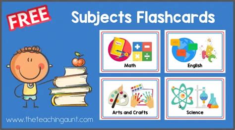 Subjects Flashcards Free Printable - The Teaching Aunt