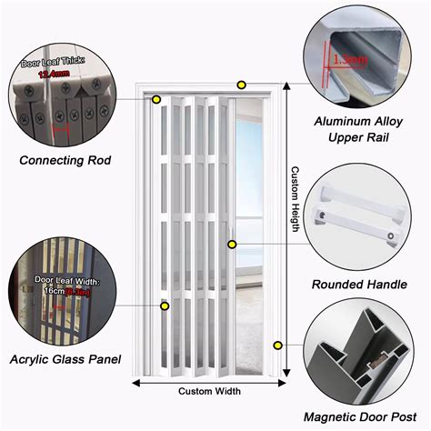 Plastic Folding Doors White PVC Folding Magnetic Accordion Door
