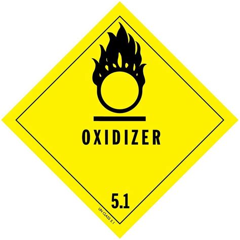 Oxidizer Hazard Class 5 Dot Shipping Labels 4 X 4 Roll Of 500