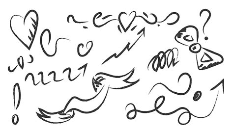 Premium Vector Hand Drawn Scribble Element Set