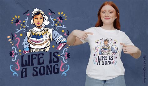 Descarga Vector De La Vida Es Un Diseño De Camiseta De Mujer Canción