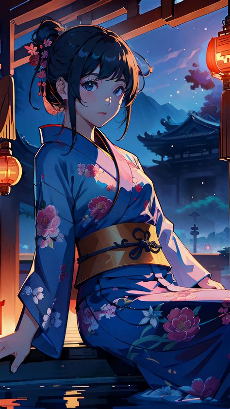 Anime Girl Kimono 4K #9040i Wallpaper PC Desktop