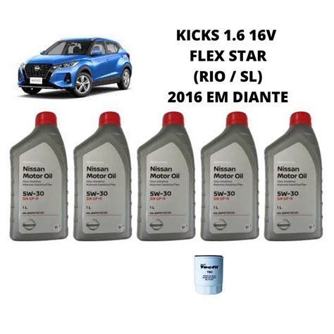 KIT TROCA DE OLEO NISSAN KICKS 1 6 2016 DIANTE Shopee Brasil