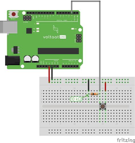 Voltaat Learn Display The State Of A Push Button Using Arduino