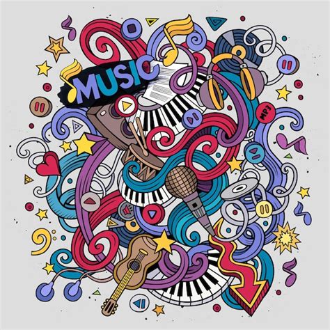 Premium Vector Cartoon Handdrawn Doodles Musical Illustration