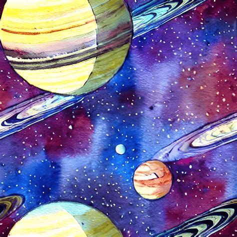 Saturn Watercolor Planet Graphic · Creative Fabrica