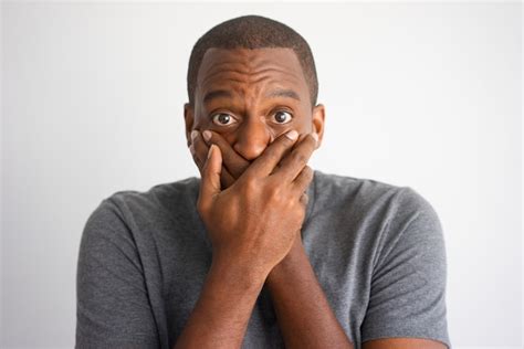 Free Photo | Closeup of shocked African American keeping silence.