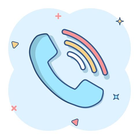 Vektor Cartoon Telefon Symbol Im Comic Stil Kontaktieren Sie Den