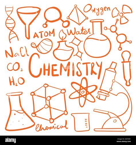 Chemistry doodle vector. Chemistry hand drawn scribbles vector ...