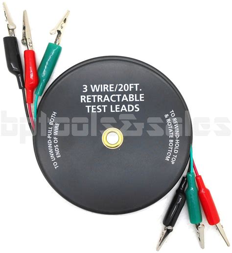 2 Wire Retractable Test Leads With Alligator Clips 18 Awg Test Leads Alligator Clips Electrical