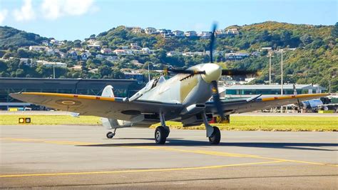 World War Ii Legend Spitfire Landing At Wellington Airside View Youtube