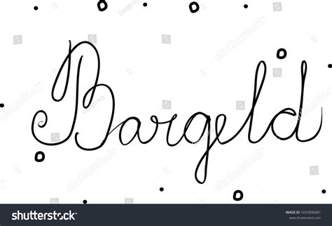 Bargeld Phrase Handwritten Calligraphy Brush Cash เวกเตอร์สต็อก ปลอด