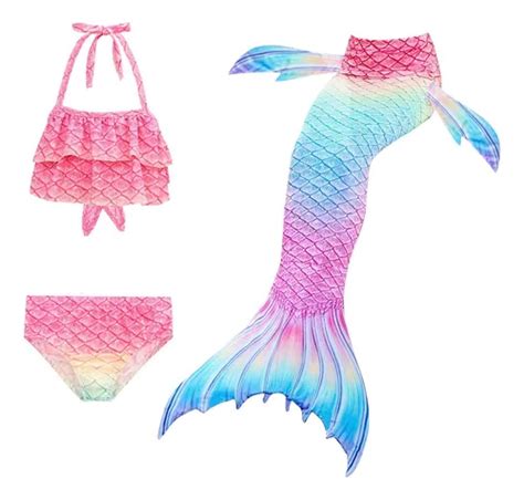 Cola De Sirena Infantil Con Bikini Regalos Sin Aleta Meses sin interés