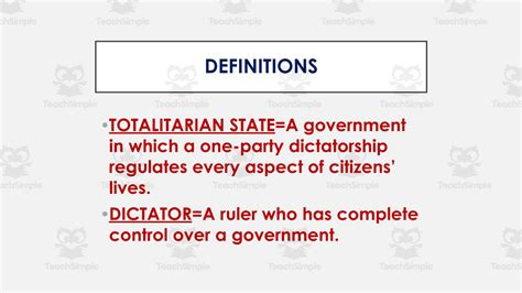 Totalitarianism Notes and Worksheet by Teach Simple