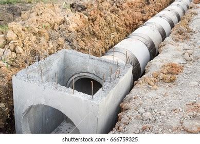 Concrete Drainage Pipe Manhole Construction Site Stock Photo (Edit Now ...