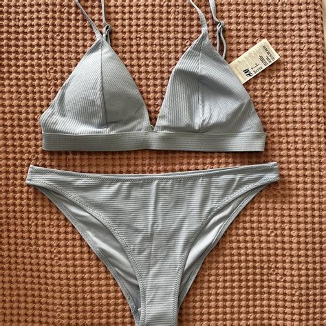 H M Light Blue Bikini Set In Uk Size The Top Has Depop