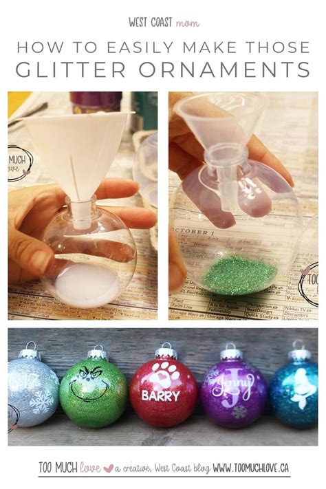 How To Easily Make Those Glitter Ornaments Glitter Ornaments Christmas Ball Ornaments Diy