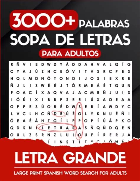 LETRA GRANDE 3000 Palabras Sopa De Letras Para Adultos Libro De De