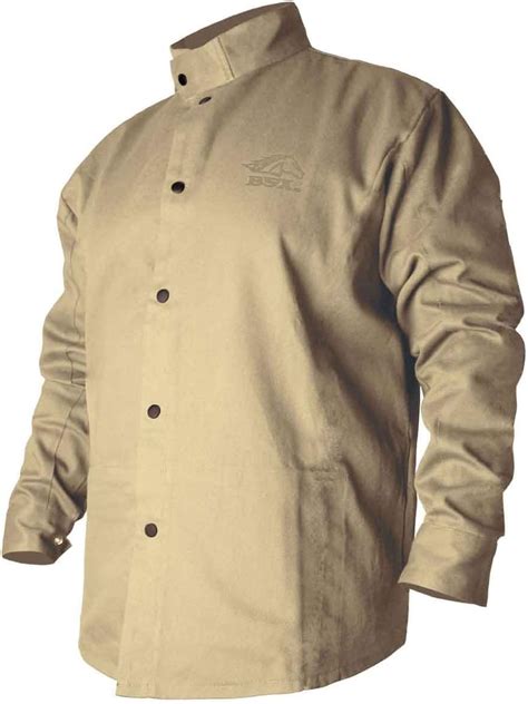 BSX Flame-Resistant Welding Jacket - Welder's Khaki, Size Small ...