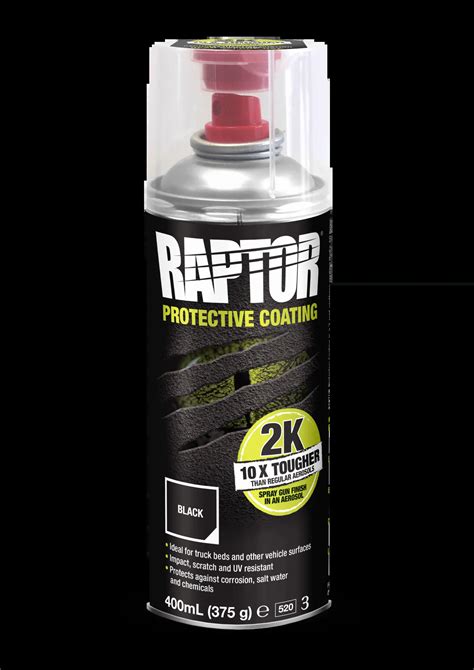 Raptor Liner Spraydose 400 ml mit mit Härter Schwarz Raptor Beschichtung