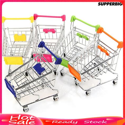 Stainless Steel Supermarket Trolley For Storing Pretend Toy Mini