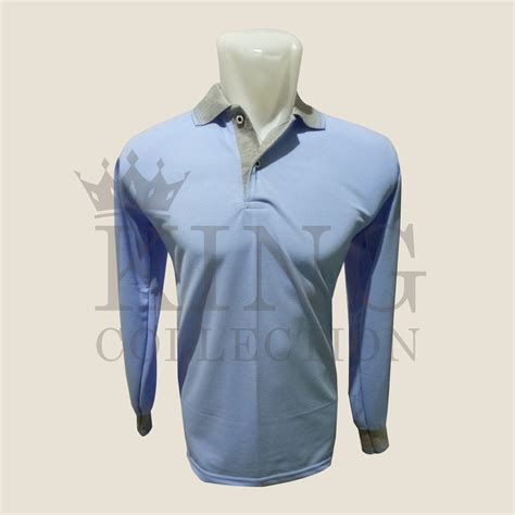 Jual Kaos Polo Lengan Panjang Polo Shirt Long Sleeve Polos Bahan Tebal Lembut Dan Adem