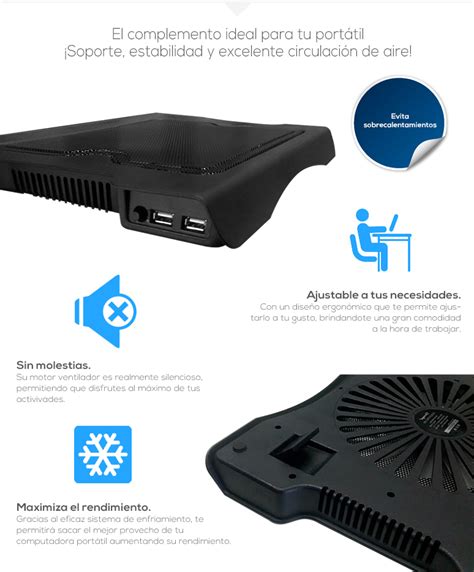 Base Enfriadora Para Laptop Ventilador Cooler Pad Vorago Conexion Usb