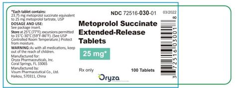 Metoprolol Succinate ER Tablets - FDA prescribing information, side ...