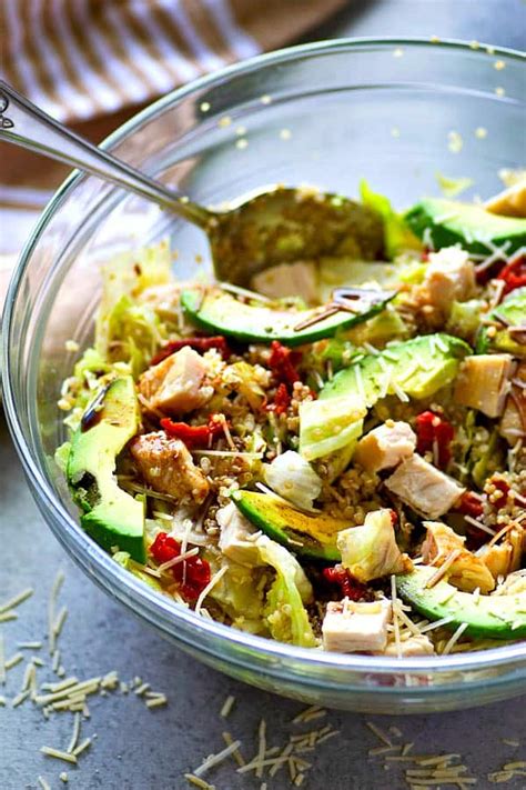 Chicken Avocado Quinoa Salad With Balsamic Dressing