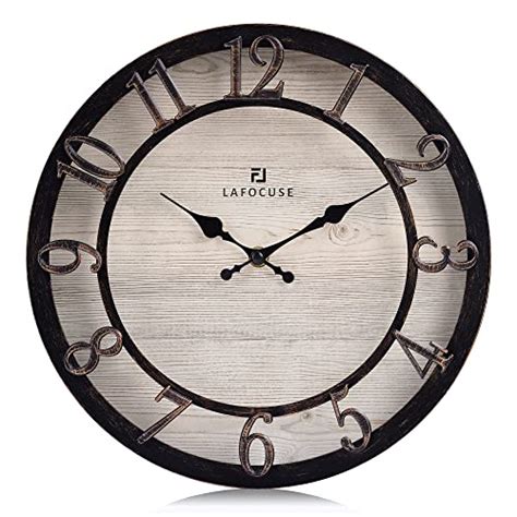 Lafocuse Horloge Murale Silencieuse Sans Tic Tac Couleur Bronze Avec