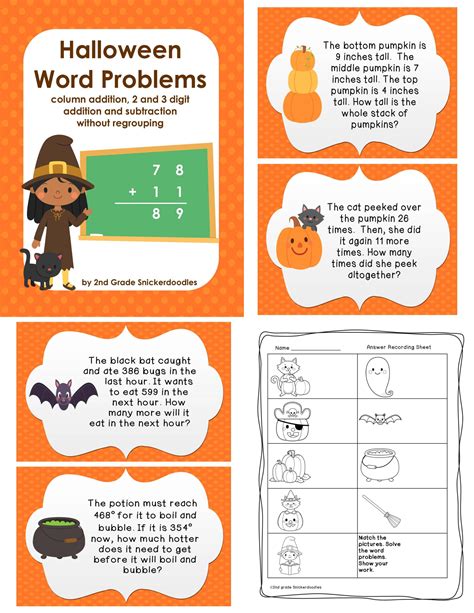 Halloween Multiplication Word Problems Worksheets