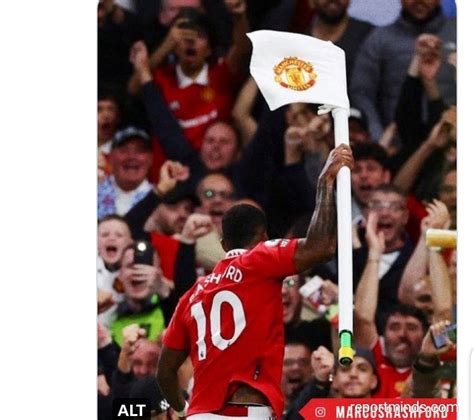 Photos Marcus Rashford 24 Rips Off Manchester United Corner Flag