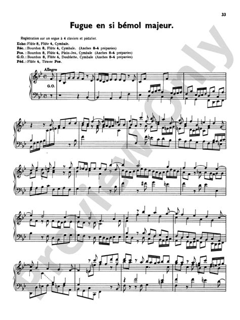 Bach: Organ Works: Fugue in B flat Major Part - Digital Sheet Music Download