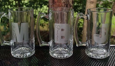 5 Personalized Groomsman T Etched Beer Mug Great Bachelor Party