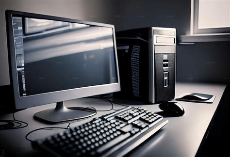 Premium AI Image | Shot of a Desktop computer and keyboard and mouse in ...