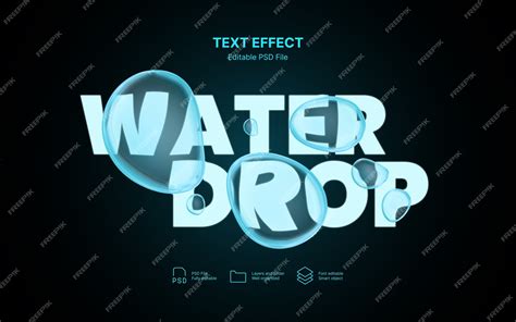 Premium Psd Water Drop Text Effect