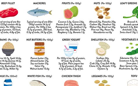 High Protein Foods Reference Chart PRINTABLE / INSTANT - Etsy Canada