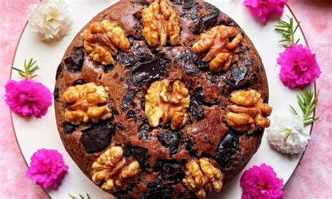 Eggless Chocolate Banana Walnut Cake Candid Treat